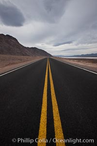 Lonely road, Death Valley, Badwater, Death Valley National Park, California