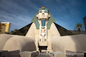 Egyptian Sphinx, replica, front entrance of the Luxor Hotel in Las Vegas
