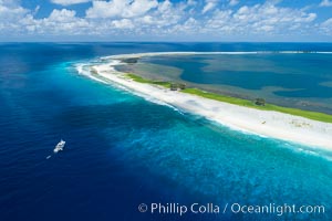 Aerial photo of M/V Nautilus Undersea at Clipperton Island.  Clipperton Island, a minor territory of France also known as Ile de la Passion, is a small (2.3 sq mi) but  spectacular coral atoll in the eastern Pacific. By permit HC / 1485 / CAB (France)