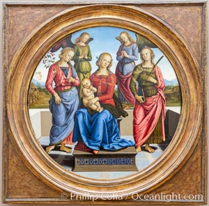 Madonna Enthroned with Saints Catherine and Rose of Alexandria and two angels, Pietro Perugino, 1489 - 1492, Musee du Louvre, Paris