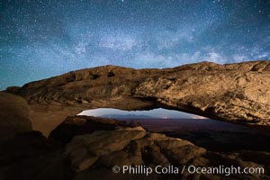 Mesa Arch and Milky Way at night, Canyonlands National Park, Utah