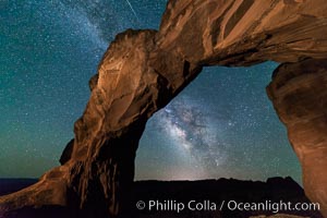 Milky Way and Stars over Broken Arch, Arches National Park, Utah