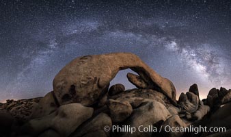 Milky Way at Night over Arch Rock, Joshua Tree National Park