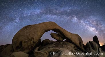 Milky Way at Night over Arch Rock, Joshua Tree National Park