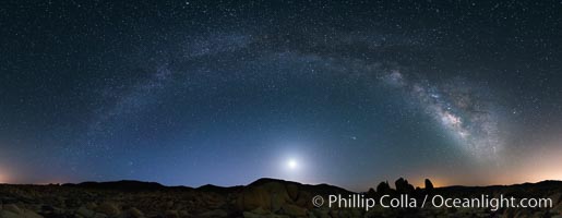 Joshua Tree National Park, Milky Way and Moon, Shooting Star, Comet Panstarrs, Impending Dawn