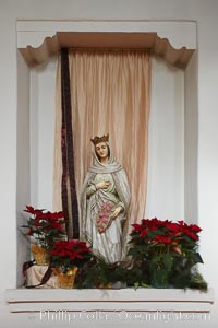 Mission San Luis Obispo del Tolosa, interior alcove detail. Established in 1772, Mission San Luis Obispo de Tolosa is a Spanish mission founded by Junipero Serra, first president of the California missions.  It was the fifth in a chain of 21 missions stretching from San Diego to Sonoma.  Built by the Chumash indians living in the area, its combination of belfry and vestibule is unique among California missions.  In 1846 John C. Fremont and his California battalion quartered here while engaged in the war with Mexico