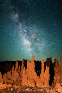 Tufa and Stars at Night, Milky Way galaxy, Mono Lake, California
