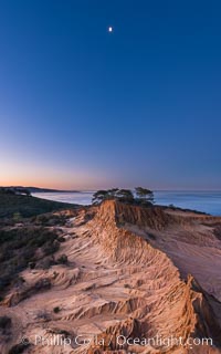 Quarter Moon over Broken Hill, Torrey Pines State Reserve, San Diego, California