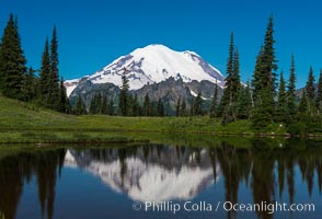 Mount Rainier reflected in Tipsoo Lake, Tipsoo Lakes, Mount Rainier National Park, Washington