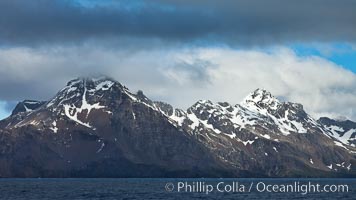 Mountains, ocean and clouds.  The rugged and beautiful topography of South Georgia Island