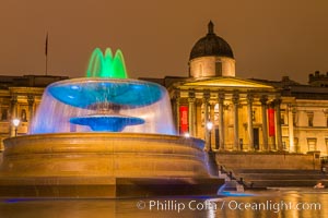 National Gallery at Night, London, United Kingdom