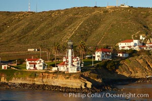 New Point Loma Lighthouse, situated on the tip of Point Loma Peninsula, marks the entrance to San Diego Bay.  The lighthouse rises 70' and was built in 1891 to replace the "old"  Point Loma Lighthouse which was often shrouded in fog