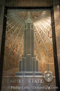 Artwork, entrance hall to the Empire State Building, Manhattan, New York City