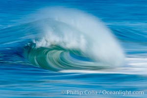 Breaking wave, fast motion and blur, The Wedge, Newport Beach, California