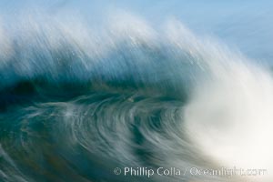 Breaking wave, fast motion and blur. The Wedge, Newport Beach, California