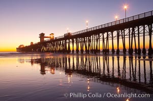 Oceanside Pier at dusk, sunset, night.  Oceanside