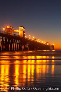 Oceanside Pier at dusk, sunset, night.  Oceanside