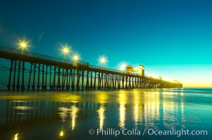 Oceanside Pier at dusk, sunset, night.  Oceanside