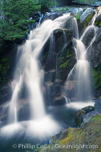 Paradise Falls tumble over rocks in Paradise Creek, Mount Rainier National Park, Washington