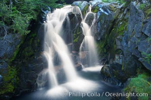 Paradise Falls tumble over rocks in Paradise Creek, Mount Rainier National Park, Washington