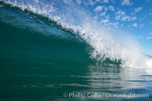 Breaking wave, South Carlsbad State Beach, Ponto, morning, winter