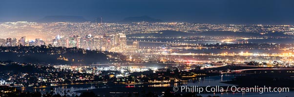 San Diego and Tijuana City Skyline, panoramic photo, viewed from Mount Soledad