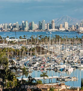 San Diego Bay and Skyline, viewed from Point Loma, panoramic photograph