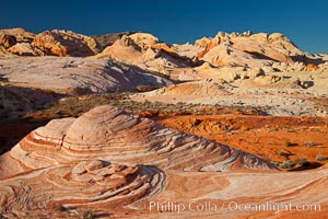 Sandstone domes and formations at sunrise, Valley of Fire State Park