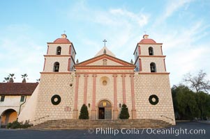 The Santa Barbara Mission.  Established in 1786, Mission Santa Barbara was the tenth of the California missions to be founded by the Spanish Franciscans.  Santa Barbara