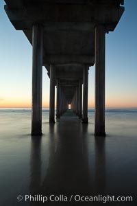 Research pier at Scripps Institution of Oceanography SIO, sunset, La Jolla, California