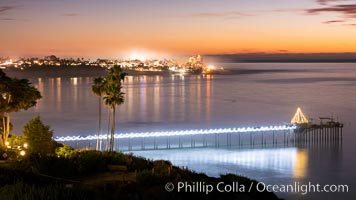 Scripps Pier at Sunset with Christmas Lights, La Jolla, California
