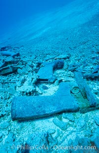 Debris from wreck of F/V Jin Shiang Fa, lagoon floor and talus slope, Rose Atoll National Wildlife Sanctuary