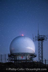 Stars at Night over Mount Laguna FAA Radar Site, including ARSR-4 radome (radar dome)