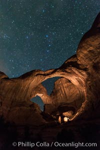 Stars over Double Arch, Arches National Park (Note: this image was created before a ban on light-painting in Arches National Park was put into effect.  Light-painting is no longer permitted in Arches National Park)