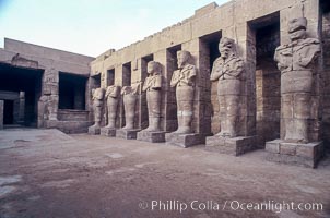 Statues, Ramses III temple, Karnak complex, Luxor, Egypt