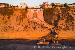 Stonesteps Beach, Encinitas, Aerial Photo, sunset