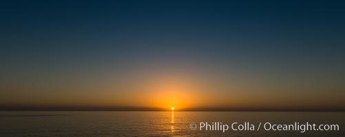 Sunrise over the Pacific Ocean, cloudless, viewed from Guadalupe Island, Guadalupe Island (Isla Guadalupe)