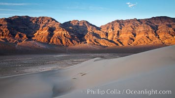 Sunset on the Last Chance Mountain Range, seen from Eureka Valley Sand Dunes, Eureka Dunes, Death Valley National Park, California