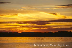 Sunset, clouds and ocean, Sea of Cortez