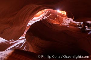 Upper Antelope Canyon, a deep, narrow and spectacular slot canyon lying on Navajo Tribal lands near Page, Arizona, Navajo Tribal Lands