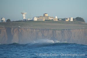 Radar installation owned by Vandenberg Air Force Base rises atop Pillar Point, Half Moon Bay, California