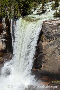 Vernal Falls and Merced River in spring, heavy flow due to snow melt in the high country above Yosemite Valley, Yosemite National Park, California