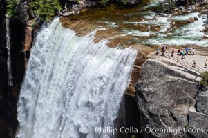 Vernal Falls and Merced River in spring, heavy flow due to snow melt in the high country above Yosemite Valley, Yosemite National Park, California