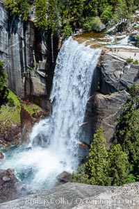 Vernal Falls and Merced River in spring, heavy flow due to snow melt in the high country above Yosemite Valley, Yosemite National Park, California