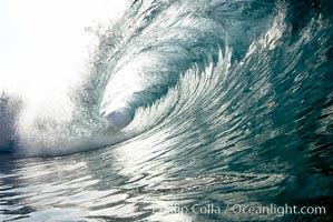 Backlit wave, the Wedge, The Wedge, Newport Beach, California