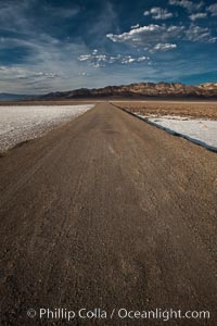 West Side Road cuts across the Badwater Basin, Death Valley National Park, California