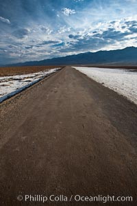 West Side Road cuts across the Badwater Basin, Death Valley National Park, California