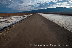 West Side Road cuts across the Badwater Basin, Death Valley National Park, California