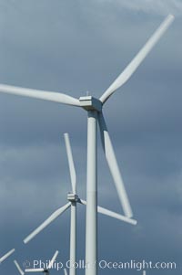 Wind turbines provide electricity to Palm Springs and the Coachella Valley. San Gorgonio pass, San Bernardino mountains, San Gorgonio Pass