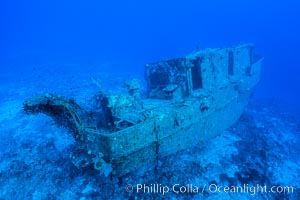 Wreck of the Nasi Yalo Dina, Fiji. The Nasi Yalodina was a Fijian medical ship that sunk after striking the reef here in 2001